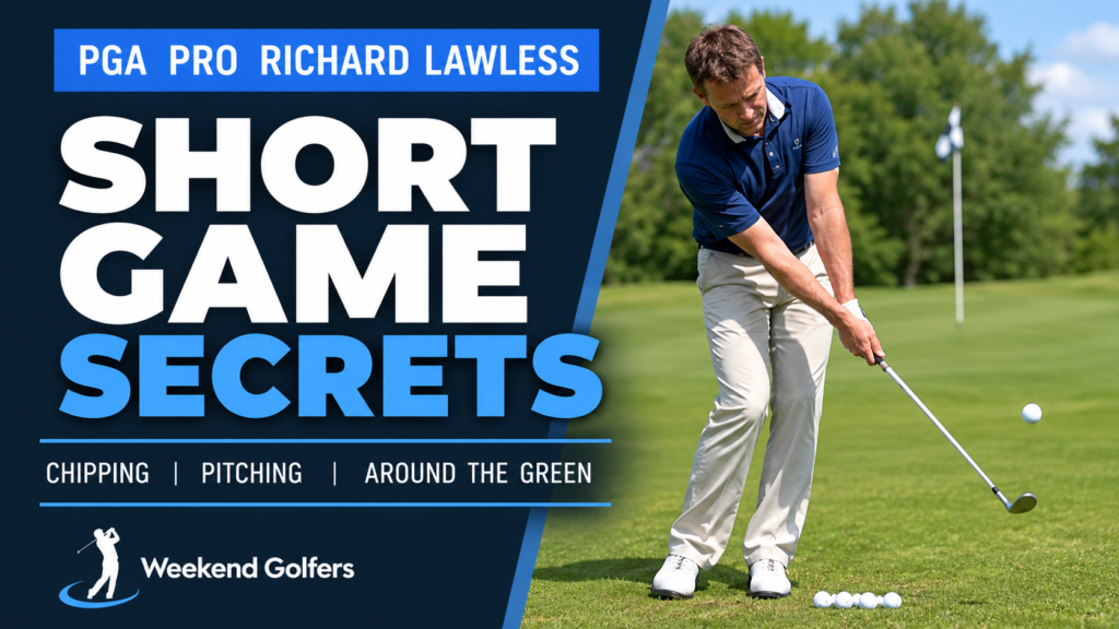 Short Game Secrets golf coaching course with PGA Professional Richard Lawless demonstrating a short game shot.